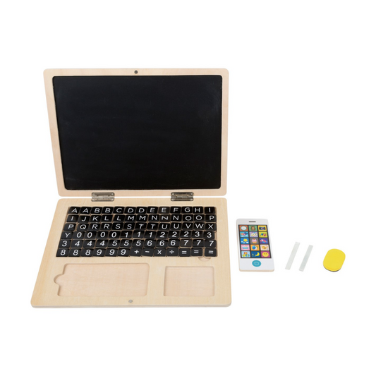 Houten speel laptop