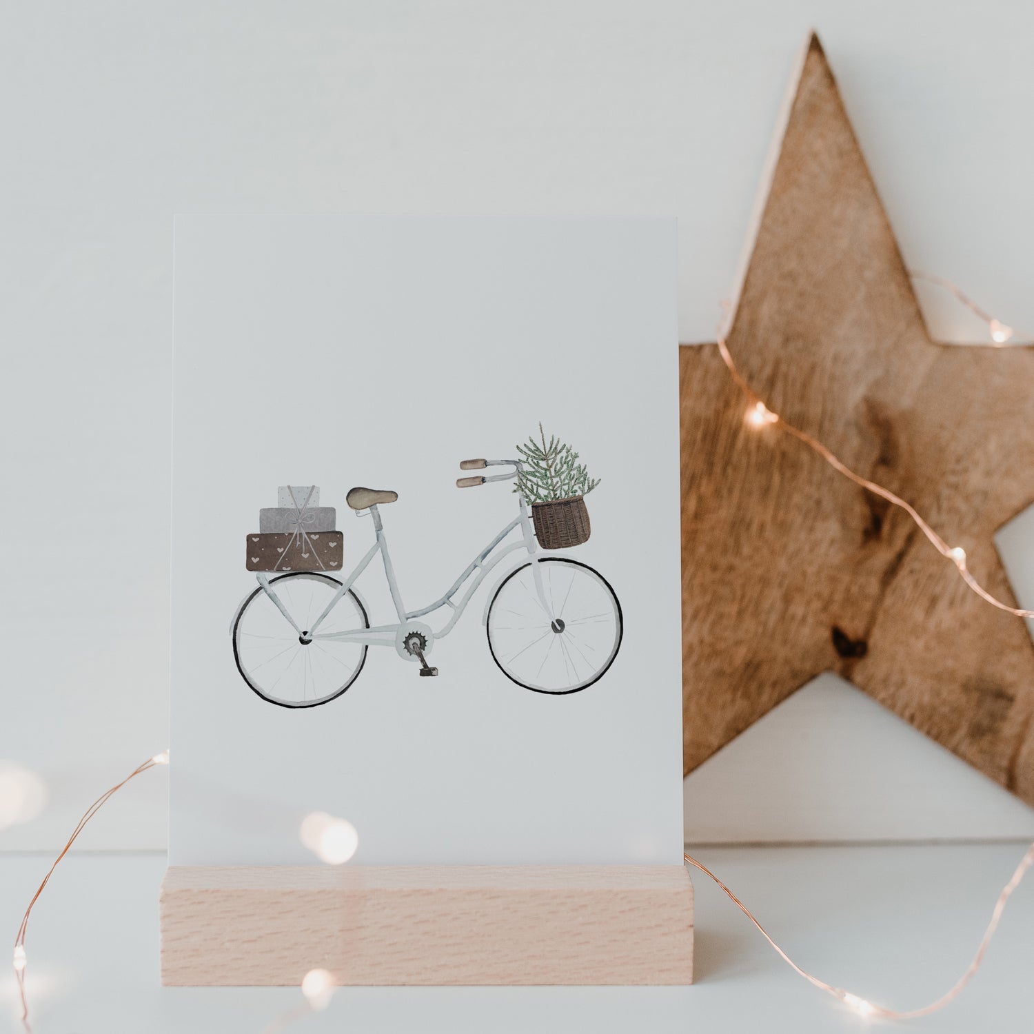 kerstkaart fiets 