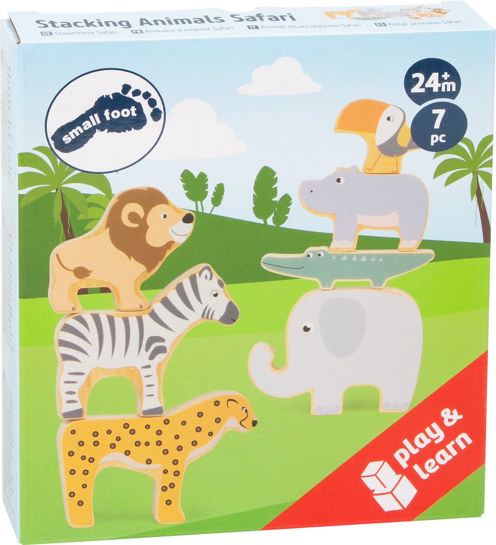 houten stapeldieren safari doos