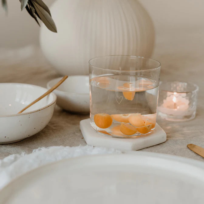 Glas Eulenschnitt witte opdruk hartje