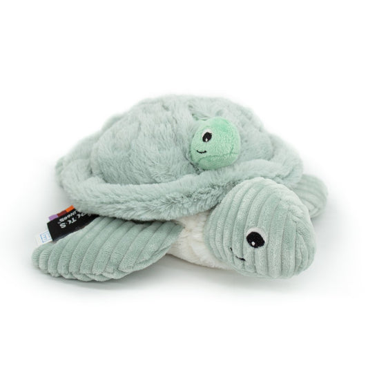 Knuffel schildpad mama baby groen